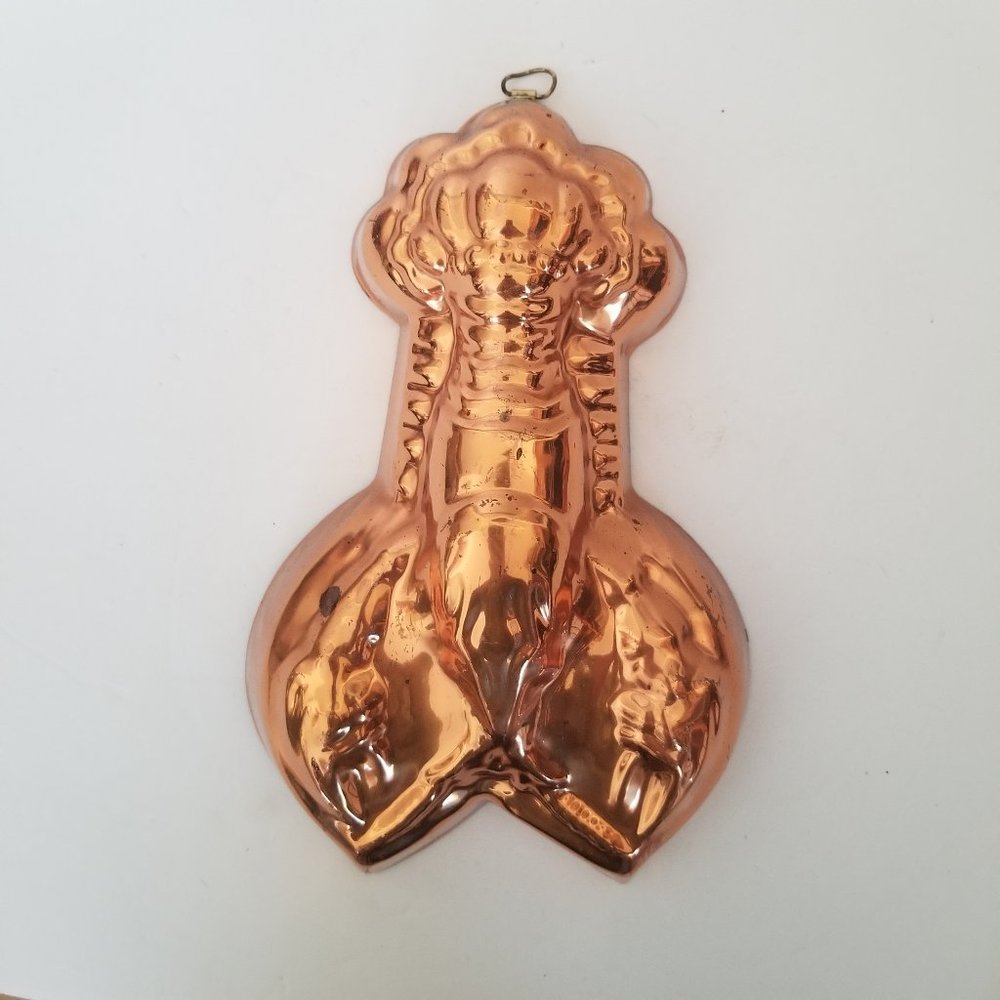 Vintage Lobster Copper Mold Cake Jello Kitchen Wall Decor With Hook